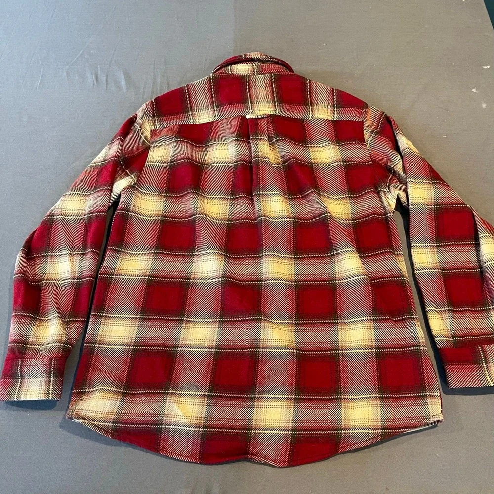 Orvis Mens Big Bear Fleece-Lined Flannel Plaid Shacket Size M Outdoors Red